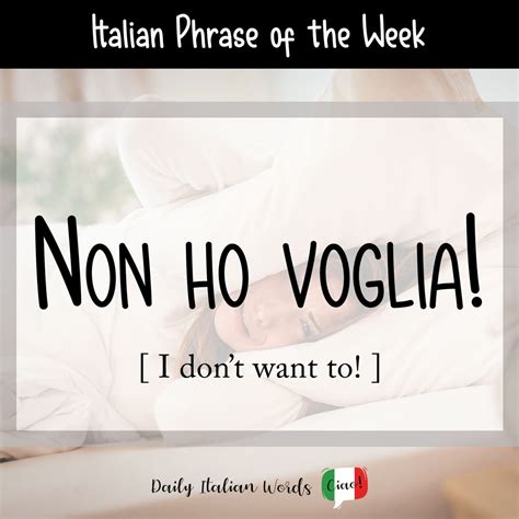 non ho voglia in inglese|don in italian.